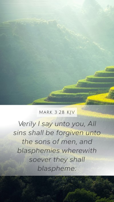 Mark 3:28 KJV Bible Verse Image