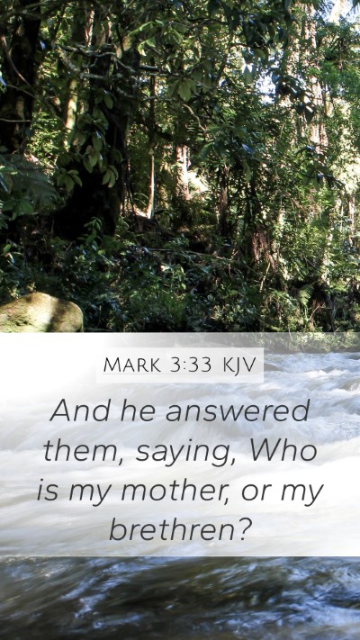 Mark 3:33 KJV Bible Verse Image