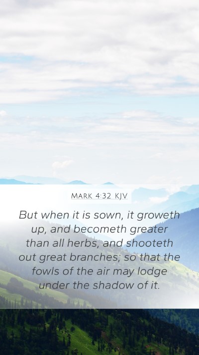 Mark 4:32 KJV Mobile Phone Wallpaper - But when it is sown, it groweth up, and becometh - Mobile Bible Verse Wallpaper