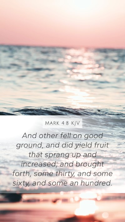 Mark 4:8 KJV Bible Verse Image