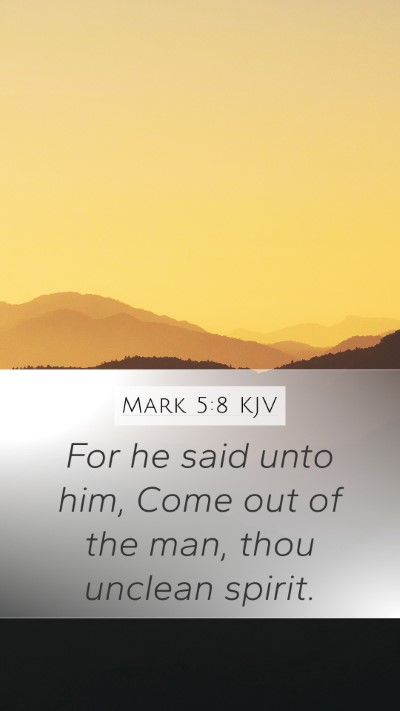Mark 5:8 KJV Bible Verse Image