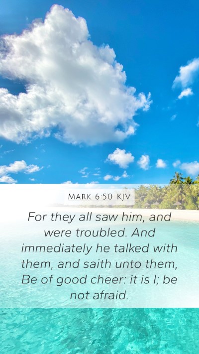 Mark 6:50 KJV Mobile Phone Wallpaper - For they all saw him, and were troubled. And - Mobile Bible Verse Wallpaper