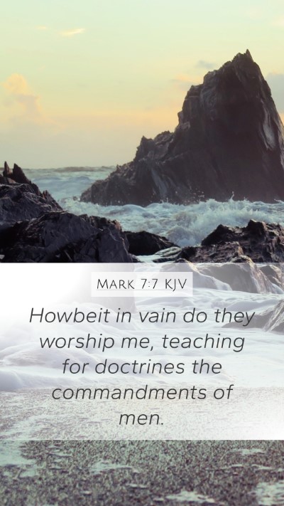Mark 7:7 KJV Bible Verse Image