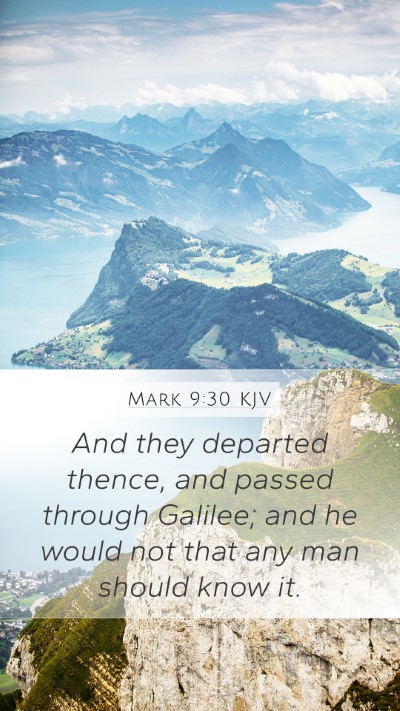 Mark 9:30 KJV Bible Verse Image
