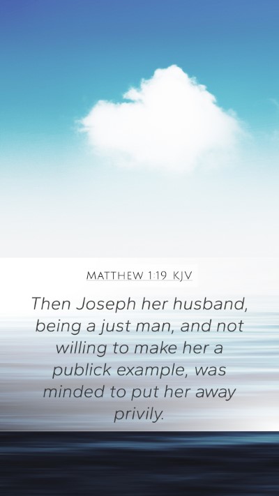 Matthew 1:19 KJV Mobile Phone Wallpaper - Then Joseph her husband, being a just man, and - Mobile Bible Verse Wallpaper
