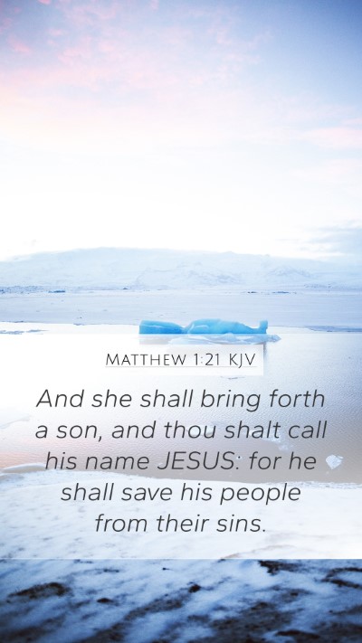 Matthew 1:21 KJV Bible Verse Image