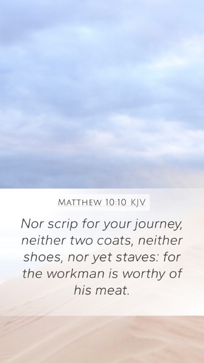 Matthew 10:10 KJV Bible Verse Image