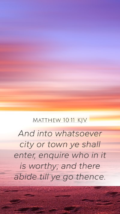 Matthew 10:11 KJV Bible Verse Image