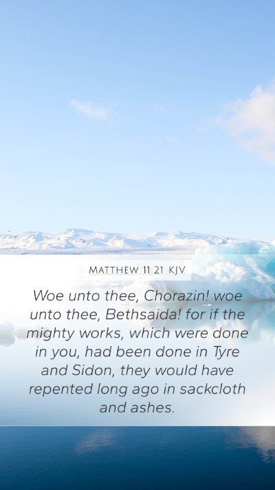 Matthew 11:21 KJV Bible Verse Image