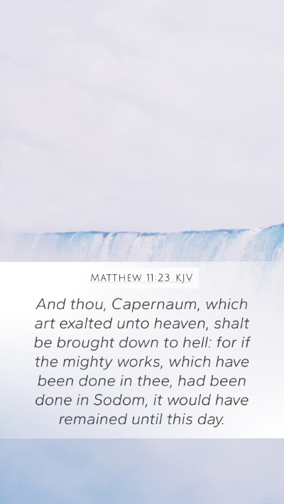Matthew 11:23 KJV Bible Verse Image