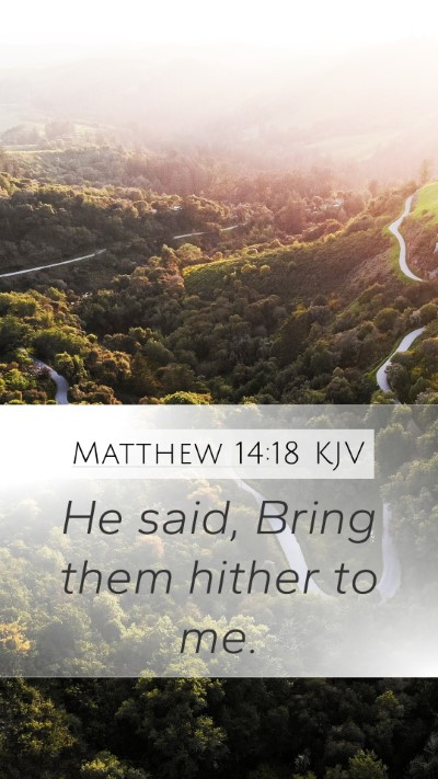 Matthew 14:18 KJV Mobile Phone Wallpaper - He said, Bring them hither to - Mobile Bible Verse Wallpaper