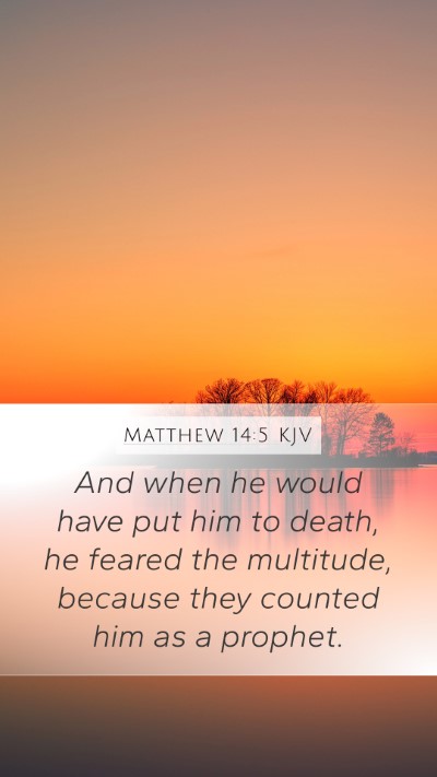 Matthew 14:5 KJV Bible Verse Image