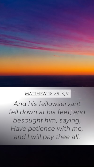 Matthew 18:29 KJV Bible Verse Image