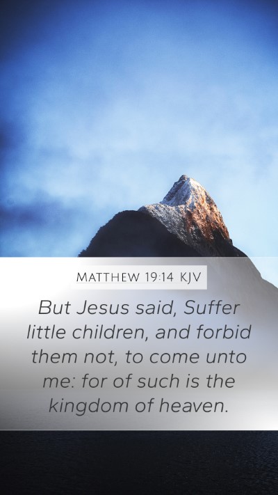 Matthew 19:14 KJV Bible Verse Image