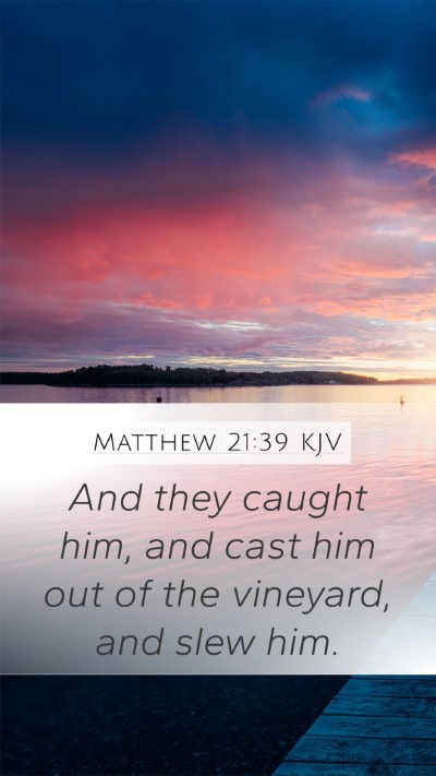 Matthew 21:39 KJV Mobile Phone Wallpaper - And they caught him, and cast him out of the - Mobile Bible Verse Wallpaper