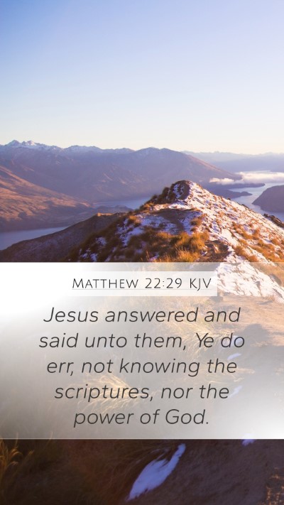 Matthew 22:29 KJV Bible Verse Image