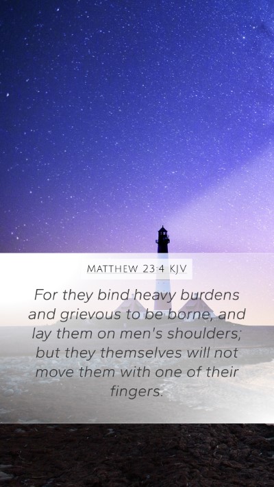 Matthew 23:4 KJV Bible Verse Image