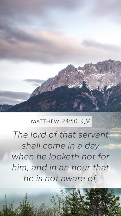 Matthew 24:50 KJV Bible Verse Image