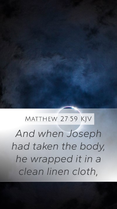 Matthew 27:59 KJV Bible Verse Image