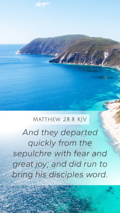 Matthew 28:8 KJV Bible Verse Image