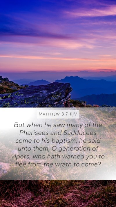 Matthew 3:7 KJV Bible Verse Image