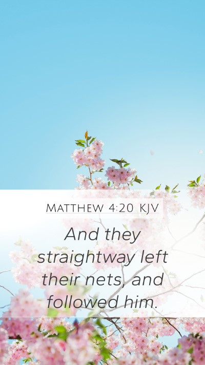 Matthew 4:20 KJV Bible Verse Image