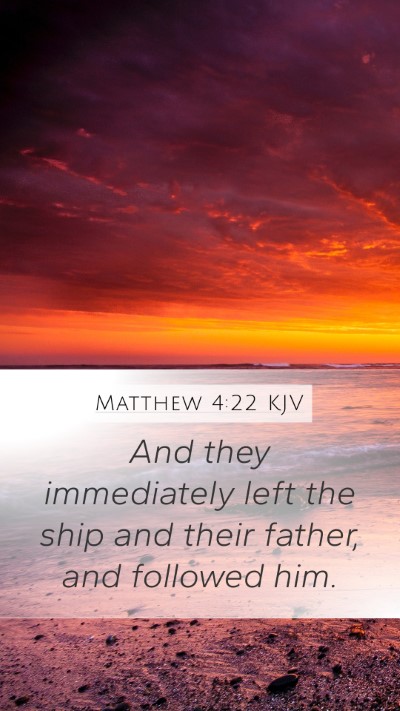 Matthew 4:22 KJV Bible Verse Image