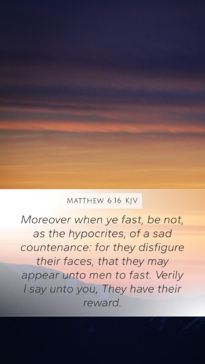 Matthew 6:16 KJV Bible Verse Image