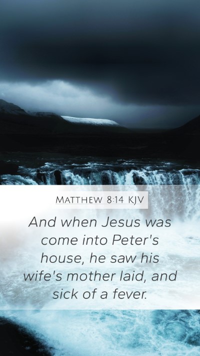 Matthew 8:14 KJV Bible Verse Image