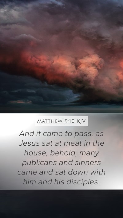 Matthew 9:10 KJV Bible Verse Image