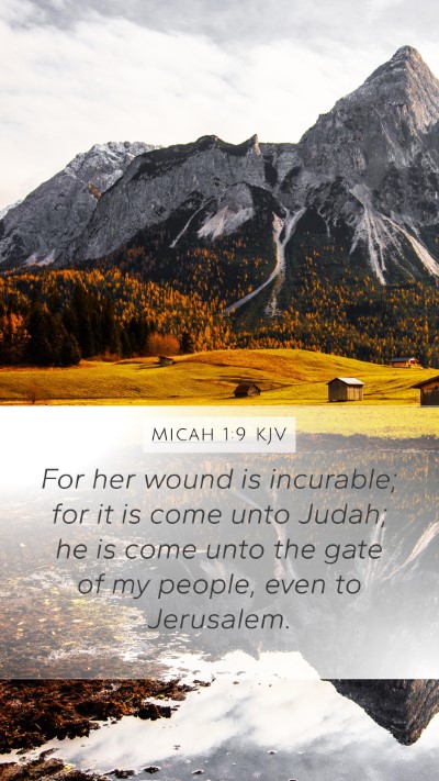 Micah 1:9 KJV Bible Verse Image