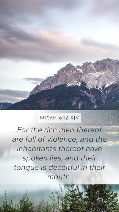 Micah 6:12 KJV Bible Verse Image