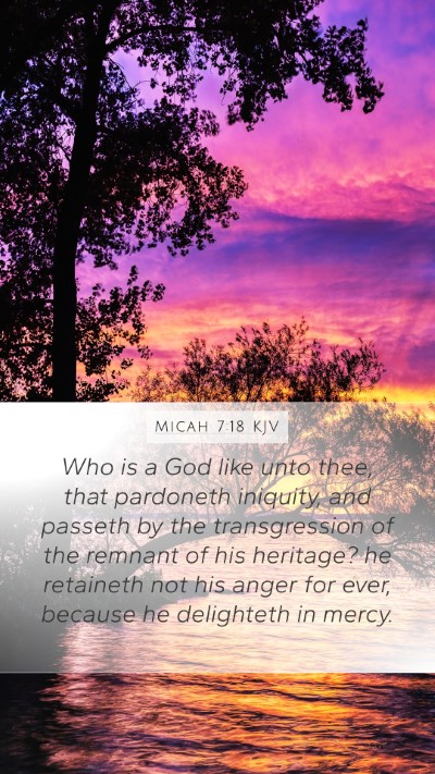 Micah 7:18 KJV Bible Verse Image