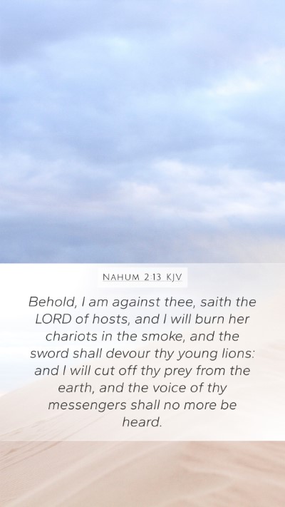 Nahum 2:13 KJV Bible Verse Image