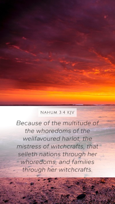 Nahum 3:4 KJV Bible Verse Image