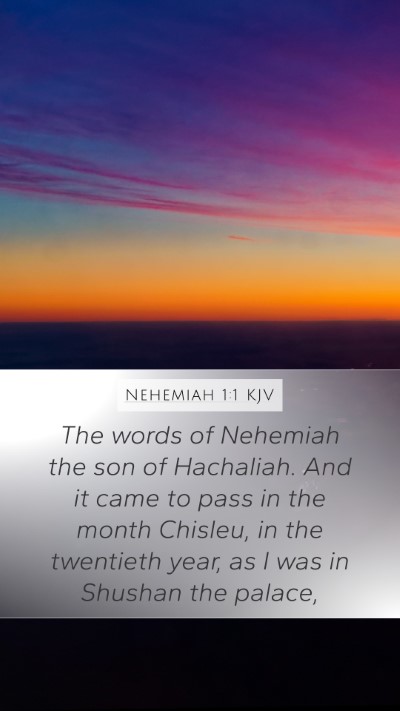 Nehemiah 1:1 KJV Mobile Phone Wallpaper - The words of Nehemiah the son of Hachaliah. And - Mobile Bible Verse Wallpaper