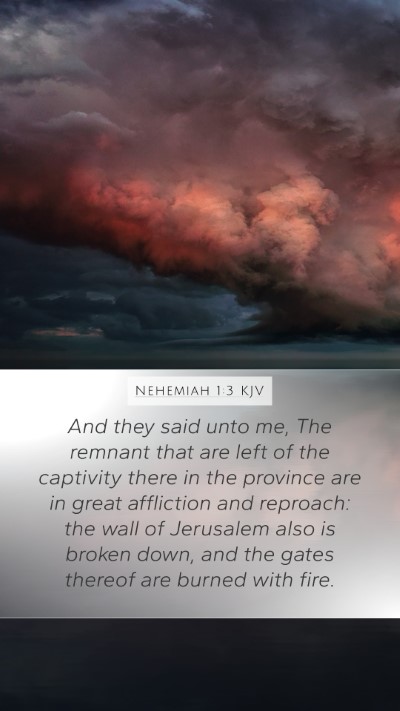 Nehemiah 1:3 KJV Bible Verse Image
