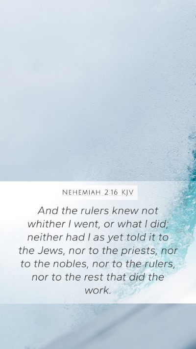 Nehemiah 2:16 KJV Mobile Phone Wallpaper - And the rulers knew not whither I went, or what I - Mobile Bible Verse Wallpaper
