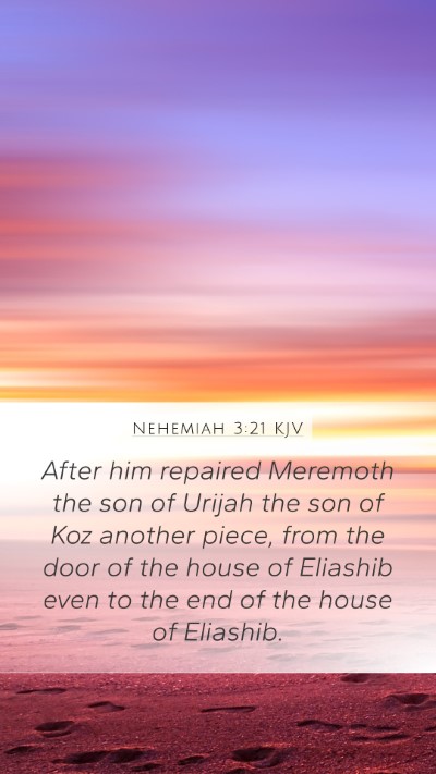 Nehemiah 3:21 KJV Bible Verse Image