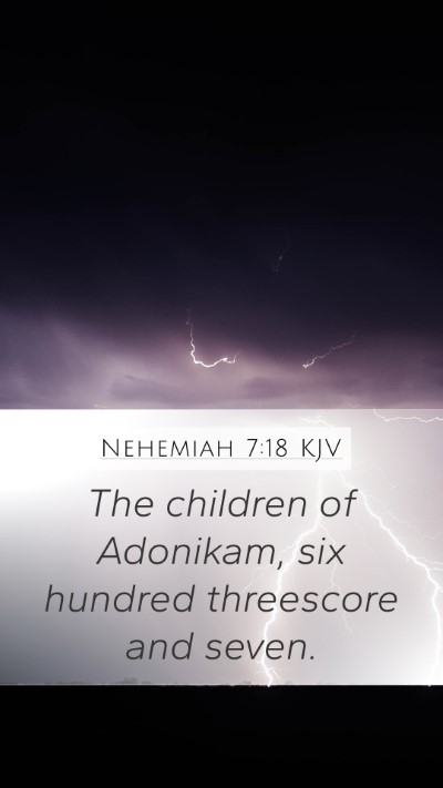 Nehemiah 7:18 KJV Mobile Phone Wallpaper - The children of Adonikam, six hundred threescore - Mobile Bible Verse Wallpaper