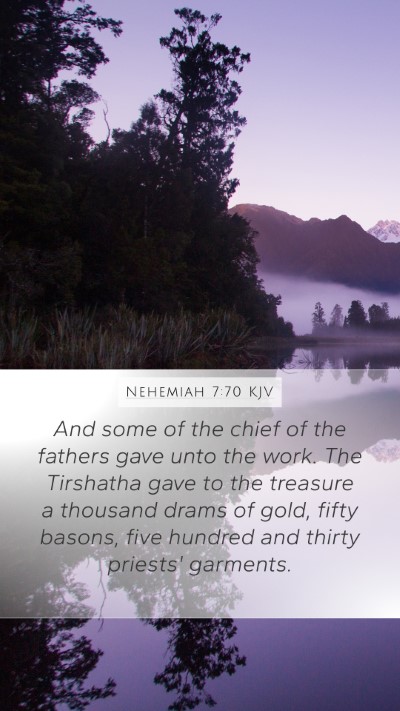 Nehemiah 7:70 KJV Bible Verse Image