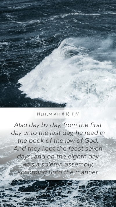 Nehemiah 8:18 KJV Bible Verse Image