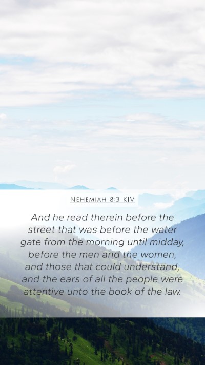 Nehemiah 8:3 KJV Bible Verse Image