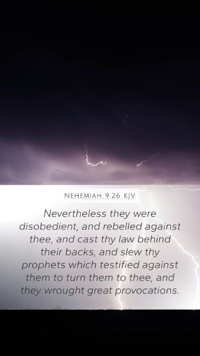 Nehemiah 9:26 KJV Bible Verse Image