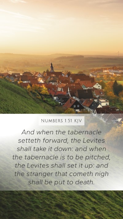 Numbers 1:51 KJV Mobile Phone Wallpaper - And when the tabernacle setteth forward, the - Mobile Bible Verse Wallpaper