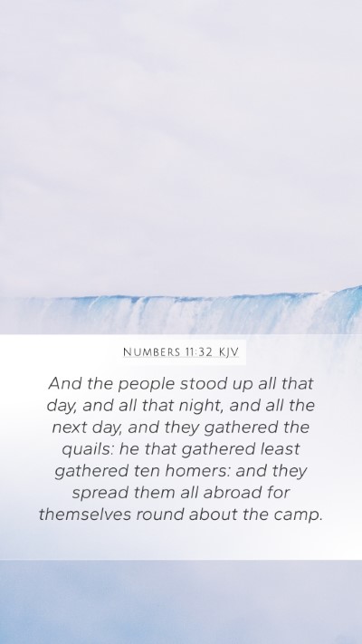 Numbers 11:32 KJV Mobile Phone Wallpaper - And the people stood up all that day, and all - Mobile Bible Verse Wallpaper