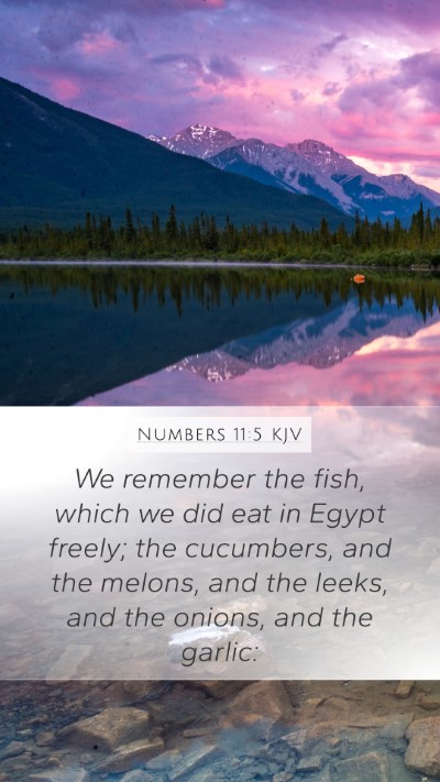 Numbers 11:5 KJV Bible Verse Image