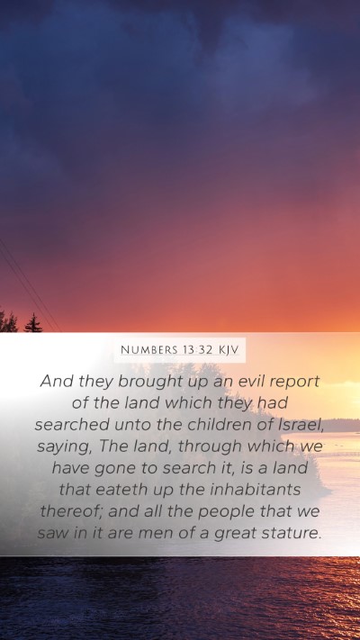 Numbers 13:32 KJV Bible Verse Image