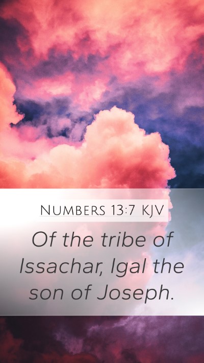 Numbers 13:7 KJV Mobile Phone Wallpaper - Of the tribe of Issachar, Igal the son of - Mobile Bible Verse Wallpaper