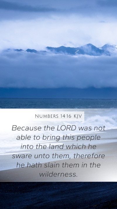 Numbers 14:16 KJV Mobile Phone Wallpaper - Because the LORD was not able to bring this - Mobile Bible Verse Wallpaper